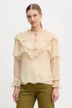 Hoss Intropia bluza culoarea bej, uni, 6282680 imagine