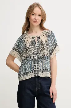 Hoss Intropia bluza femei, culoarea bej, cu imprimeu, 5879130 imagine