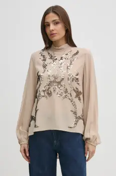 Hoss Intropia bluza femei, culoarea bej, cu imprimeu, 6288727 imagine