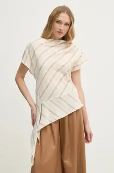 Hoss Intropia bluza femei, culoarea bej, modelator, 5878037 imagine