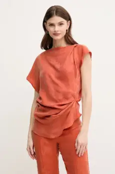 Hoss Intropia bluza femei, culoarea portocaliu, neted, 5879122 imagine