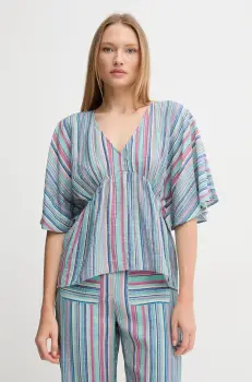 Hoss Intropia bluza femei, culoarea turcoaz, cu imprimeu, 5879141 imagine