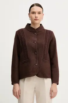 Hoss Intropia geaca de lana culoarea maro, de tranzitie, 5432678 imagine