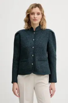 Hoss Intropia geaca de lana culoarea turcoaz, de tranzitie, 5432677 imagine