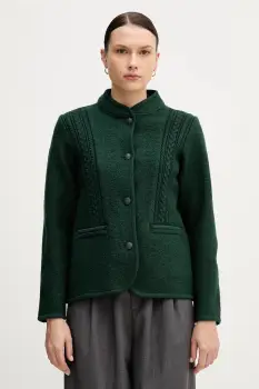 Hoss Intropia geaca de lana culoarea verde, de tranzitie, 5432678 imagine