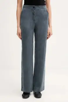 Hoss Intropia pantaloni culoarea bleumarin, drept, high waist, 6542832 imagine