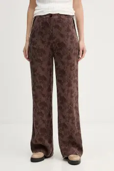 Hoss Intropia pantaloni culoarea maro, drept, high waist, 6542835 imagine