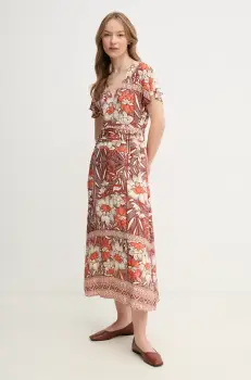 Hoss Intropia rochie culoarea maro, maxi, evazati, 8229084 imagine