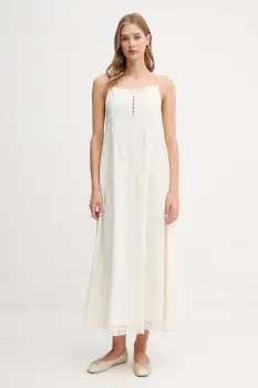 Hoss Intropia rochie din amestec de in culoarea bej, maxi, evazati, 8229131 imagine