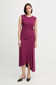 Hoss Intropia rochie din amestec de in culoarea violet, midi, dreapta, 8229107 imagine