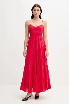 Hoss Intropia rochie din bumbac culoarea roz, maxi, evazati, 8229113 imagine