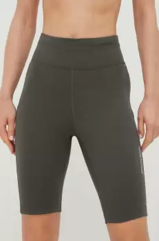 Houdini pantaloni scurti sport Adventure femei, culoarea verde, neted, high waist imagine