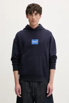 HUGO Blue hanorac cu gluga pentru barbati din bumbac Nayohood imagine