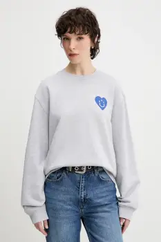 HUGO Blue hanorac de bumbac Oversized Crew_B_3 imagine