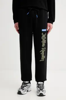 Hugo Blue pantaloni de trening din bumbac HUGO x Jujutsu Kaisen imagine