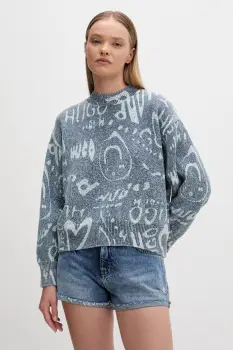 HUGO Blue pulover pentru femei, din bumbac Slicary_B imagine