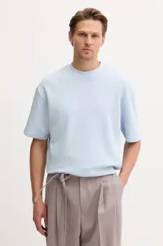 HUGO Blue tricou tricotat barbatesc cu bumbac Nuwaffle imagine