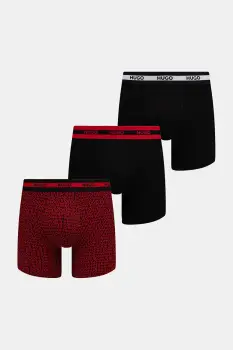 HUGO boxeri barbati din bumbac cu elastan BOXER BR PLANET DES pachet de 3 imagine