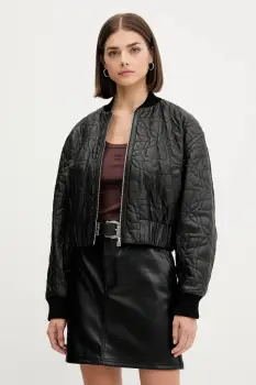 HUGO geaca bomber de piele Lesana imagine