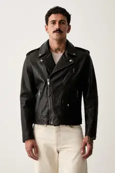 HUGO geaca de biker pentru barbati din piele Levon imagine