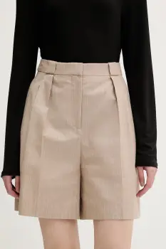 HUGO pantaloni scurti eleganti pentru femei, cu amestec de in Hamonu imagine