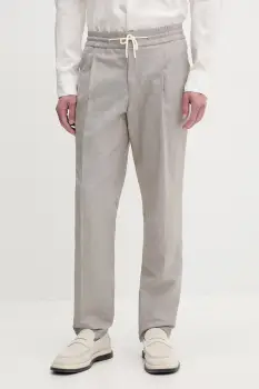 HUGO pantaloni slim fit pentru barbati, cu amestec de in Getlin251F3 imagine