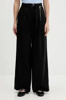 HUGO pantaloni straight femeiesti din bumbac Henesa-2-W imagine
