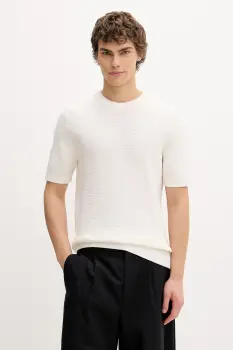 HUGO Pulover barbatesc din bumbac Saffon imagine