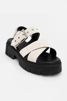 HUGO sandale din piele intoarsa Kris imagine