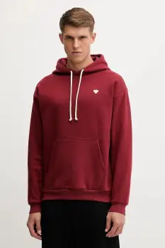 Hummel bluza culoarea bordo, cu gluga, uni, 232944 imagine