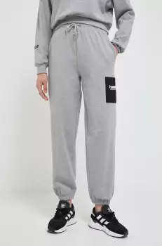Hummel pantaloni de trening culoarea gri, melanj imagine