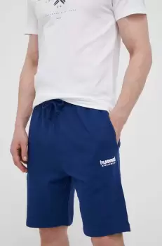 Hummel pantaloni scurti barbati, culoarea albastru marin, melanj imagine