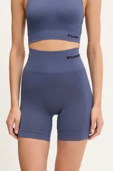 Hummel pantaloni scurti de antrenament Tif culoarea negru, uni, high waist, 214151 imagine