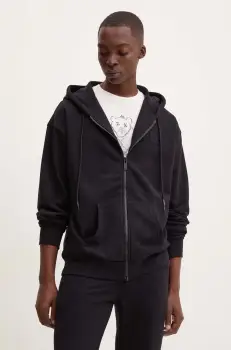 Iceberg bluza barbati, culoarea negru, cu gluga, neted, E066 6317 imagine