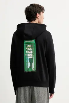 Iceberg bluza culoarea negru, cu gluga, cu imprimeu, E045 6317 imagine