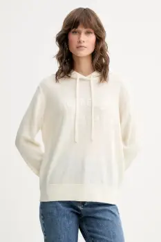 Iceberg bluza din lana culoarea bej, cu gluga, uni, A020 9003 imagine