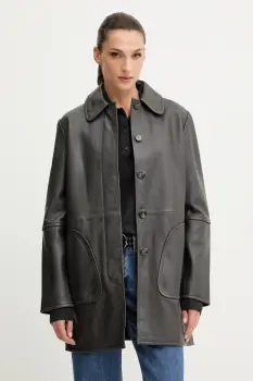 Iceberg geaca de piele culoarea gri, de tranzitie, ZN21 6804 imagine