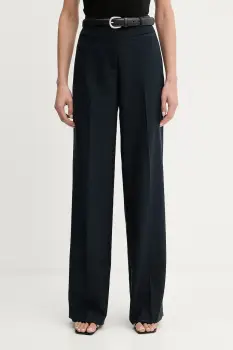 Iceberg pantaloni culoarea bleumarin, lat, high waist, B101 5257 imagine