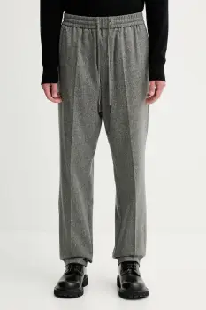 Iceberg pantaloni de lana barbati, culoarea gri, drepti B080 3080 imagine