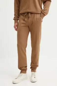 Iceberg pantaloni de trening din bumbac culoarea bej, cu imprimeu imagine