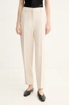 Iceberg pantaloni femei, culoarea bej, fason tigareta, high waist, B101 5142 imagine