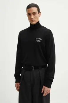 Iceberg pulover de lana barbati, culoarea negru, light, cu guler, A006 9005 imagine