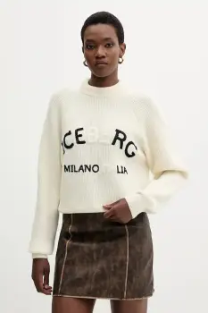 Iceberg pulover de lana culoarea bej, A001 7077 imagine