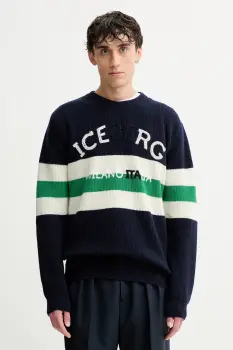 Iceberg pulover de lana culoarea bleumarin, A005 7077 imagine