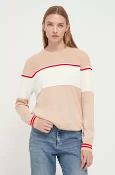 Iceberg pulover de lana femei, culoarea bej, light imagine