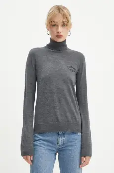 Iceberg pulover de lana femei, culoarea gri, light, cu guler, A008 9000 imagine