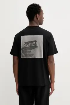 Iceberg tricou culoarea negru, cu imprimeu, F024 6318 imagine