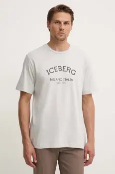 Iceberg tricou din bumbac culoarea gri, cu imprimeu imagine