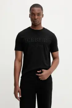 Iceberg tricou din bumbac culoarea negru, cu imprimeu imagine