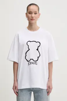 Iceberg tricou din bumbac femei, culoarea alb, F5B2 6327 imagine